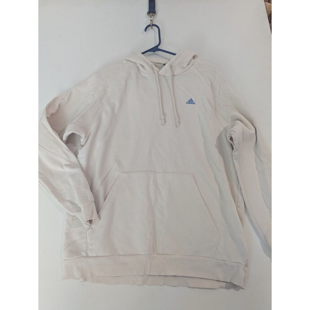 Unisex Adidas BTS Ribbed Beige Hoodie‎ Sz Large Cabincore Athletic Streetwear